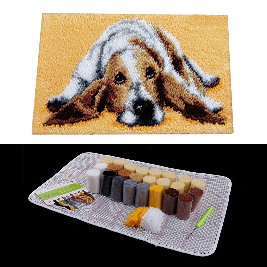 DIY Latch Hook Kit Carpet Rug Making Kit handicraft Needle Craft home decoration for Beginners Adults 20x12inch 