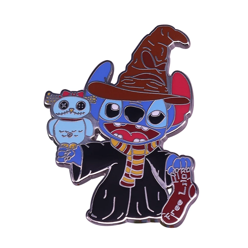 

Lilo in sorting hat pin magic elf badge wizardry jewelry fans fantasy collection