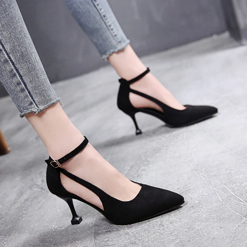 

Fashion wild pointed stiletto high heels 2019 new sexy hollow shallow mouth womens sandals simple elegant high heel sandals