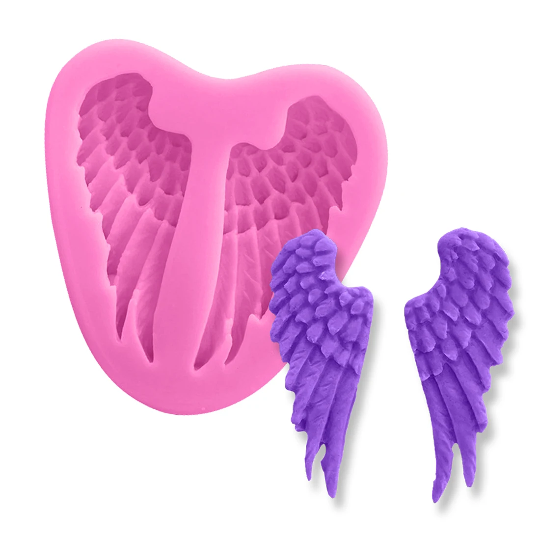 

Baking Pan Cake Decorating Tools Chocolate Soap Mold Cake Stencils Kitchen DIY Tool 1PC Silicone Mold Angel's wing Shape
