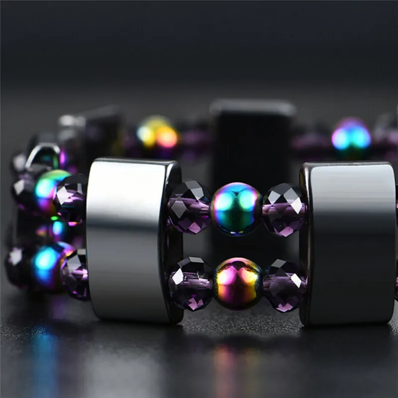 Черный магнетитовый кристаллический исцеляющий браслет Малахитовый Браслет Магнитный гематит здоровье браслет для женщин мужчин много цветов