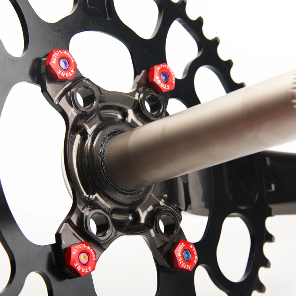 حجر Chainring البراغي سبائك 7075 التيتانيوم Chainwheel مسامير المكسرات ل M9000 M9020 Crankset دراجة أجزاء