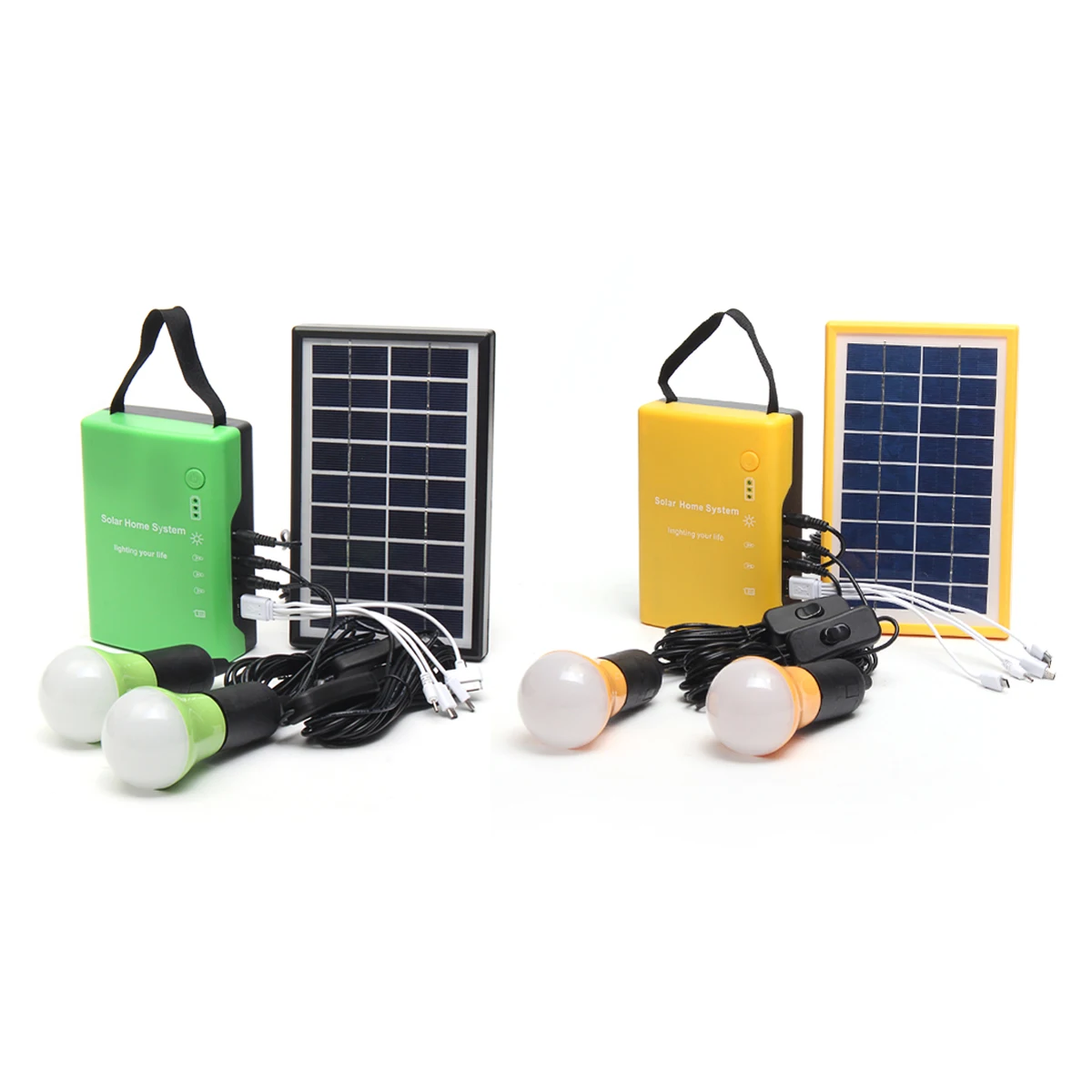 

Portable Solar Panel Power Generator LED Light USB Cable Charge Emergency System Kit 4.5Ah/6V batteries Energy for Home Outdoor