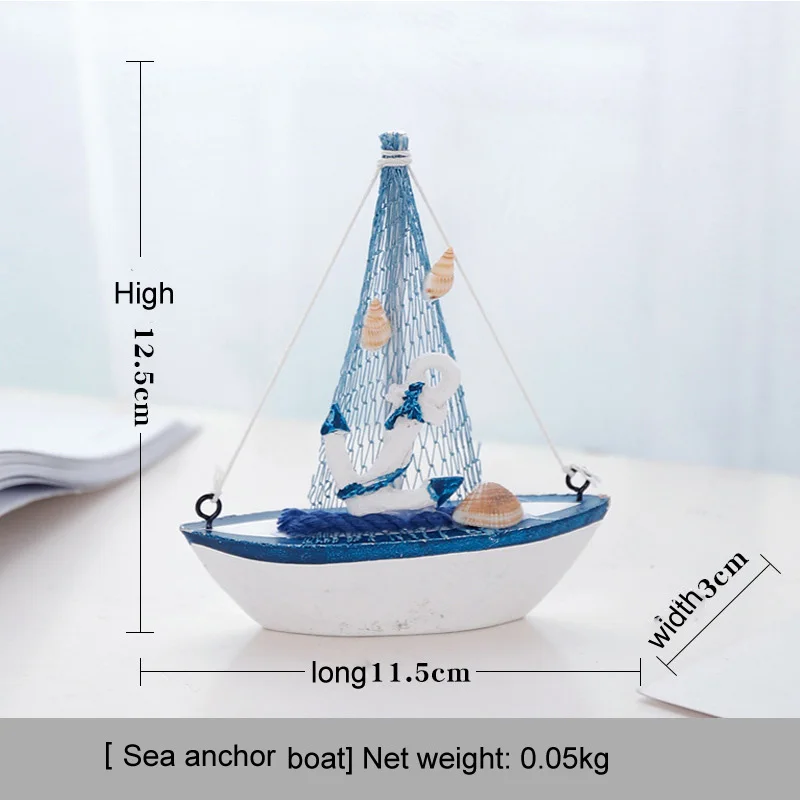 Корабль дерево личность парусник режим декор комнаты Винтаж Средиземноморский стиль Сказочный Сад изделия из смолы украшения морской мореходный - Цвет: sea anchor