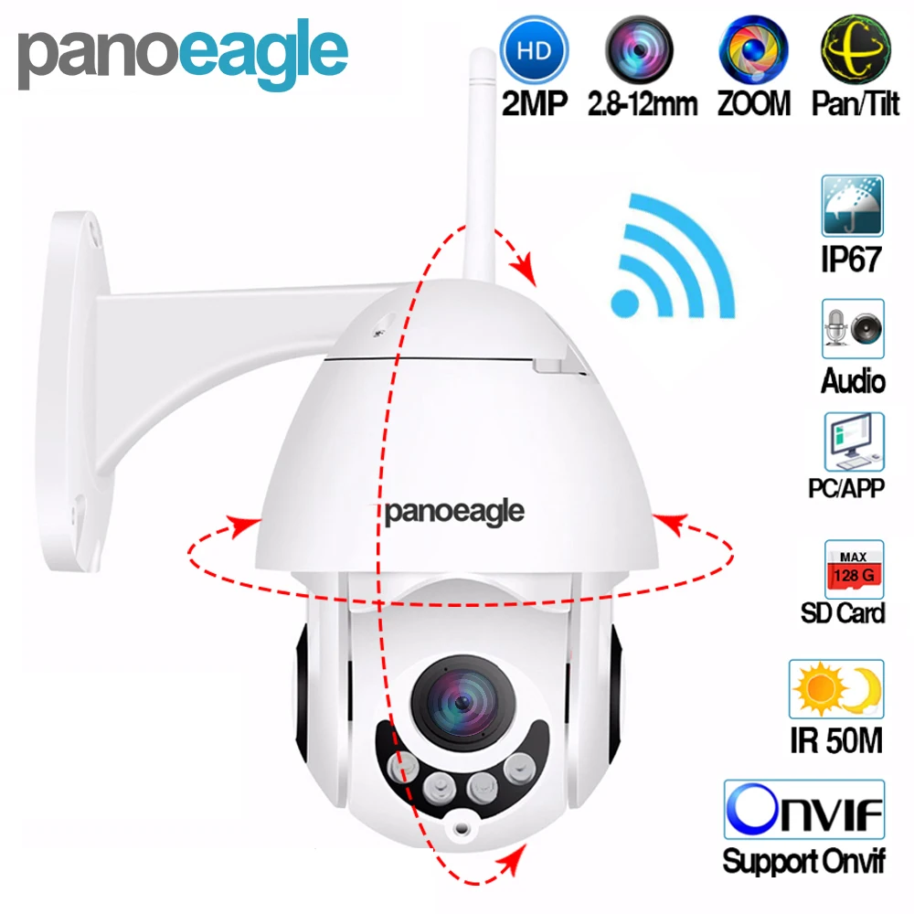 

Panoeagle WIFI Camera Outdoor PTZ IP Camera 1080p Speed Dome CCTV Security Cameras IP Camera WIFI Exterior IR Surveilance Camera
