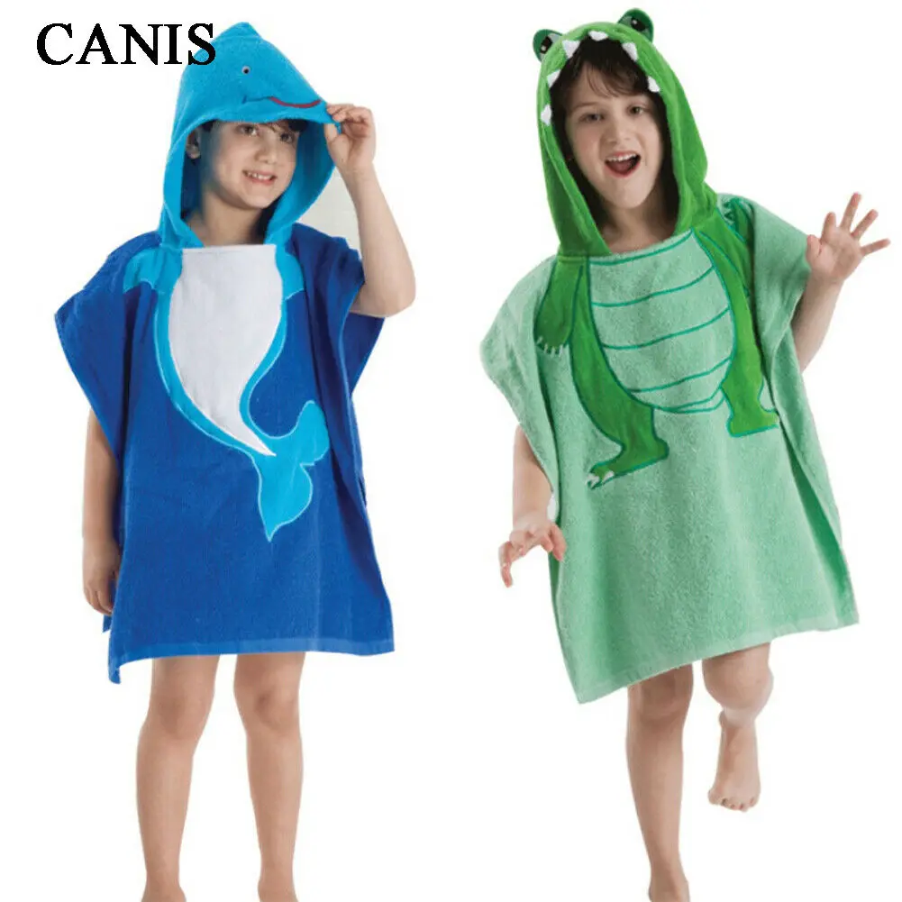 

New Arrival Kids Boy Girl Hooded Poncho Swim Beach Bath Towel Wear Bathrobe Washcloth Hot