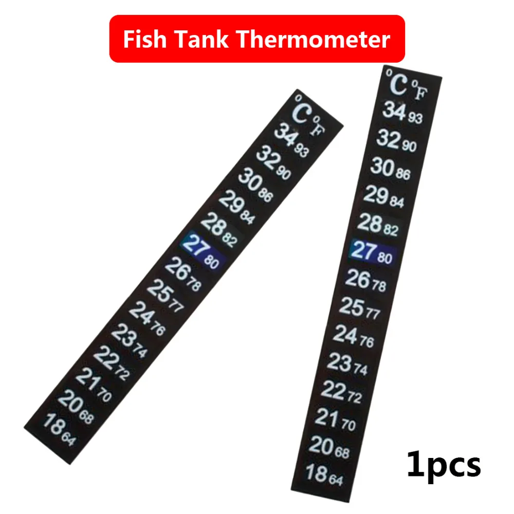 Прочные аксессуары для аквариума, термометр для аквариума, температурная наклейка, цифровая двойная шкала