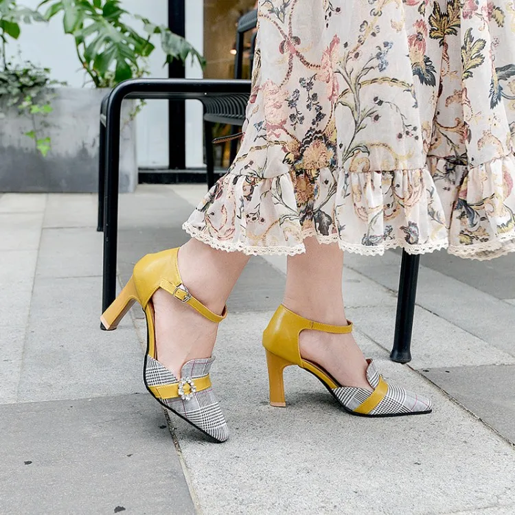 Alto amarillo Mujeres Casual Pie Amarillo Zapatos negro Night Club Puntiagudo Beige Cm Del Dedo Lindo Sexy 7 Party verde De Señora La Mujer Bombas Tacón UWFqFS0cO