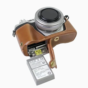 

PU Leather case Half Body For Olympus EM10III EM10 MarkIII proector hard case bag With Battery Opening high quality