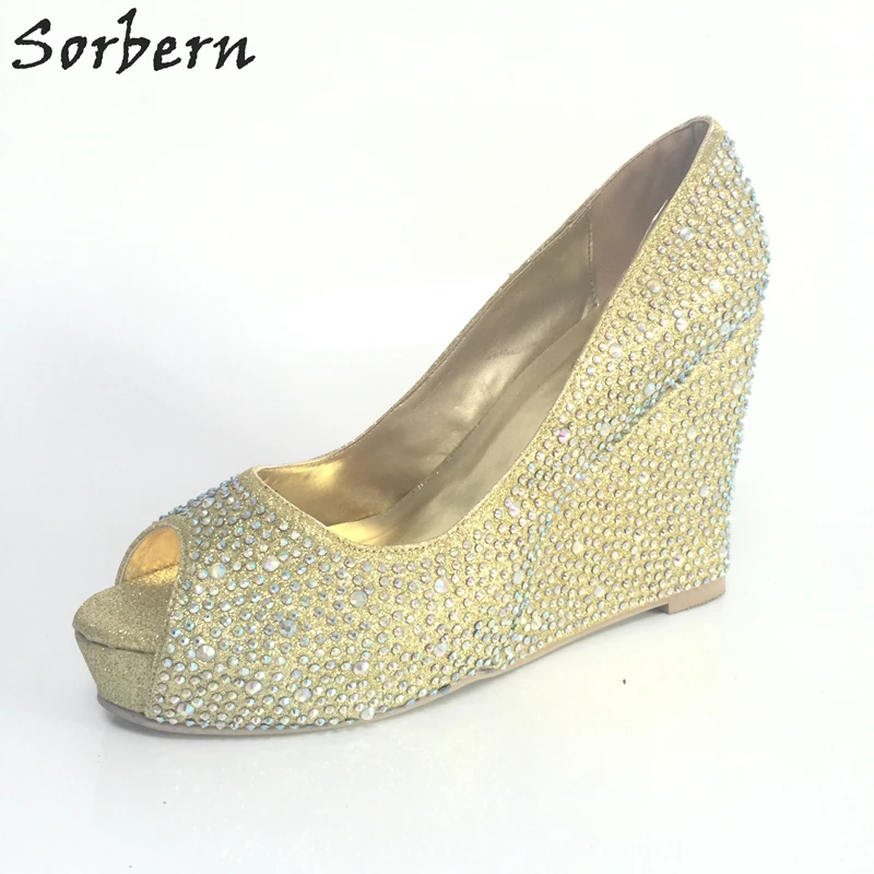 Sorbern Crystal Sandalias Mujer коллекция 2017 года женские босоножки на танкетке с открытым