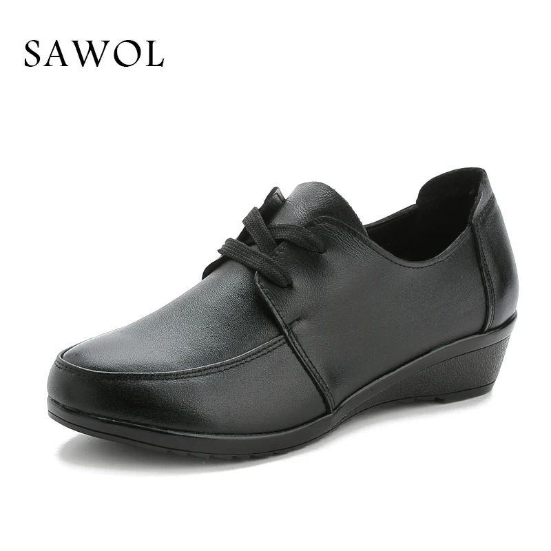 

Women Flats Brand Women Shoes Women Sneakers Genuine Leather Basic Female Casual Shoes Round Toe Spring Autumn Sawol