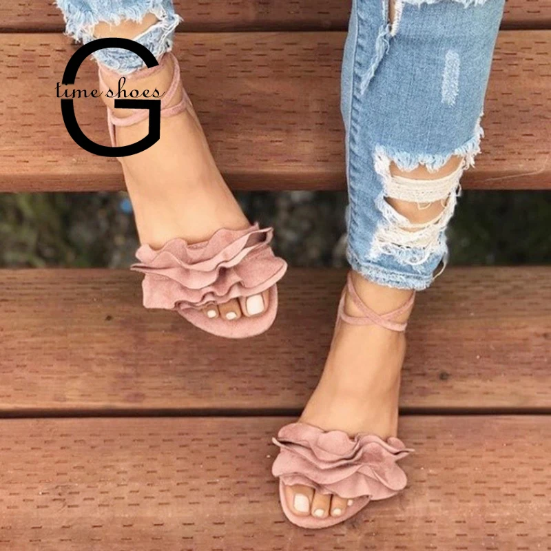 صندل نسائي الكشكشة أحذية امرأة عبر ضمادة الصنادل الصيف أحذية الشقق الدانتيل متابعة الكاحل حزام Sandalias موهير زائد حجم 43 SE661 صندل نسائي الكشكشة أحذية امرأة عبر ضمادة الصنادل الصيف أحذية الشقق الدانتيل متابعة الكاحل حزام Sandalias موهير زائد حجم 43 SE661