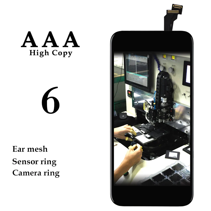 

2pcs AAA Mobile phone Parts For Apple For iPhone 6 6G Display Lcd Digitizer Assembly + Touch Screen Replacement black or white