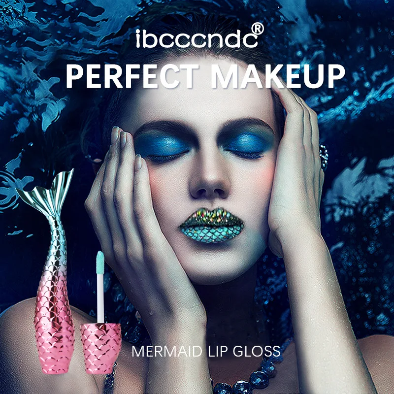 

New 20 Colors Mermaid Lip Gloss Waterproof Matte Liquid Lipstick Metal Lip Gloss Cosmetics Makeup Sexy Nude Purple Red Lips