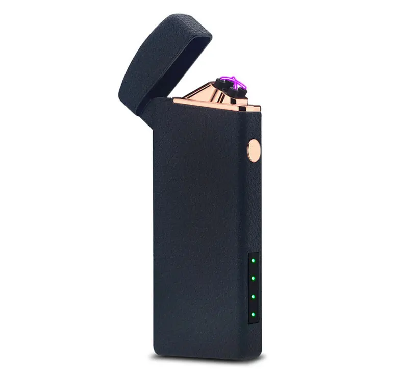 2.8*7.5cm Plasma Lighter Double Arc USB Charging Metal Electric Quantity Shows Windproof Electronic Smoking Use | Дом и сад