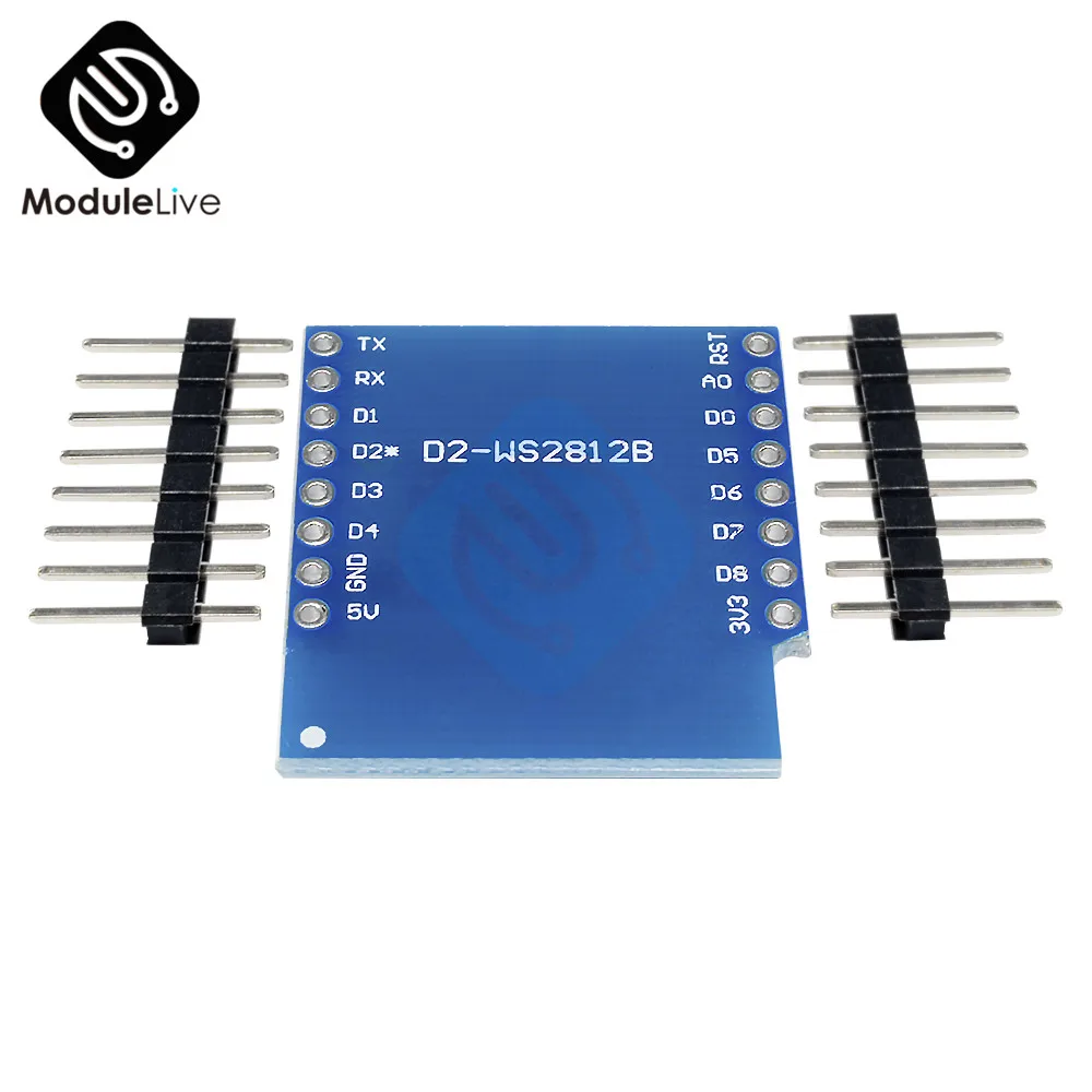 Esp8266 для WeMos D1 WS2812B щит RGB Mini ESP8266 Модульная плата с HT Pins Diy электронная печатная