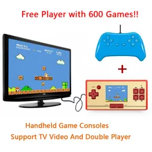 2.6 inch Handheld game console player 600 Classical Different Games support TV game player Free 2nd Player Controller Gamepad