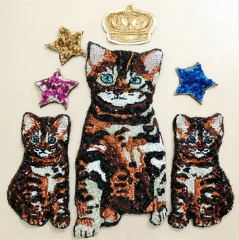 

cats n stars applique embroidery vintage patch dress accessories fashion patches for clothing applique decoration parches ropa