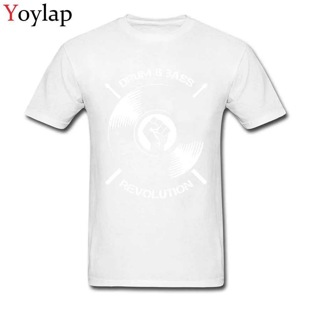 Casual Tops Shirt for Adult Slim Fit Fall O Neck Cotton Fabric Short Sleeve T-Shirt Drum And Bass Revolution Casual Tee Shirt white