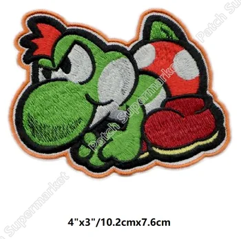 

4" LARGE Super mario YOSHI IRON ON PATCH Embroidered NEW IRON ON and SEW ON badge applique cosplay costume diy