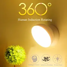 Новое поступление USB Перезаряжаемый датчик движения Активированный настенный светильник Ночной светильник Индукционная лампа для шкафа коридора шкафа