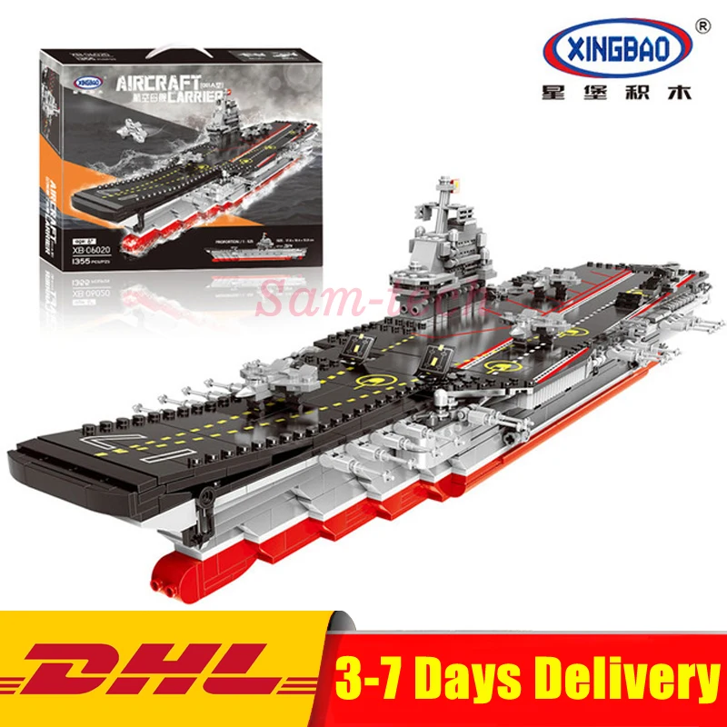 

XINGBAO 06020 New 1355PCS Military Series The Aircraft Ship Set Building Blocks Bricks Toys Educational Kids Toys Gifts Models