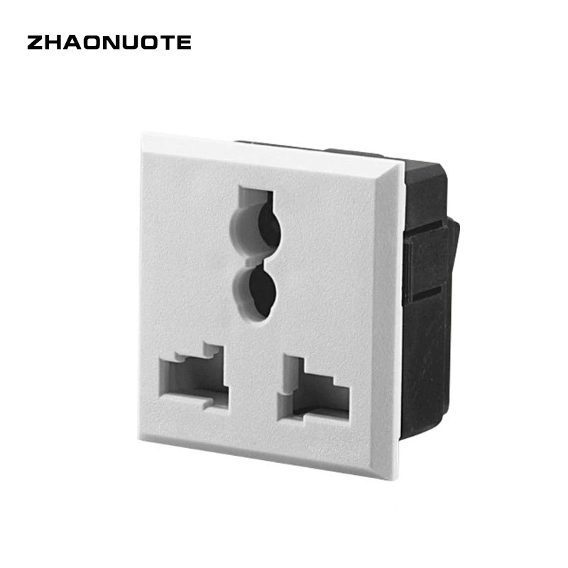 10pcs AC British Standard Power Socket 10A White Three Holes 40.5*42.5