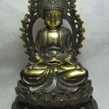 Тибет Бронзовый Свинка Буддизм Джосс Молиться Лотоса Шакьямуни Будда Шакьямуни Статуя