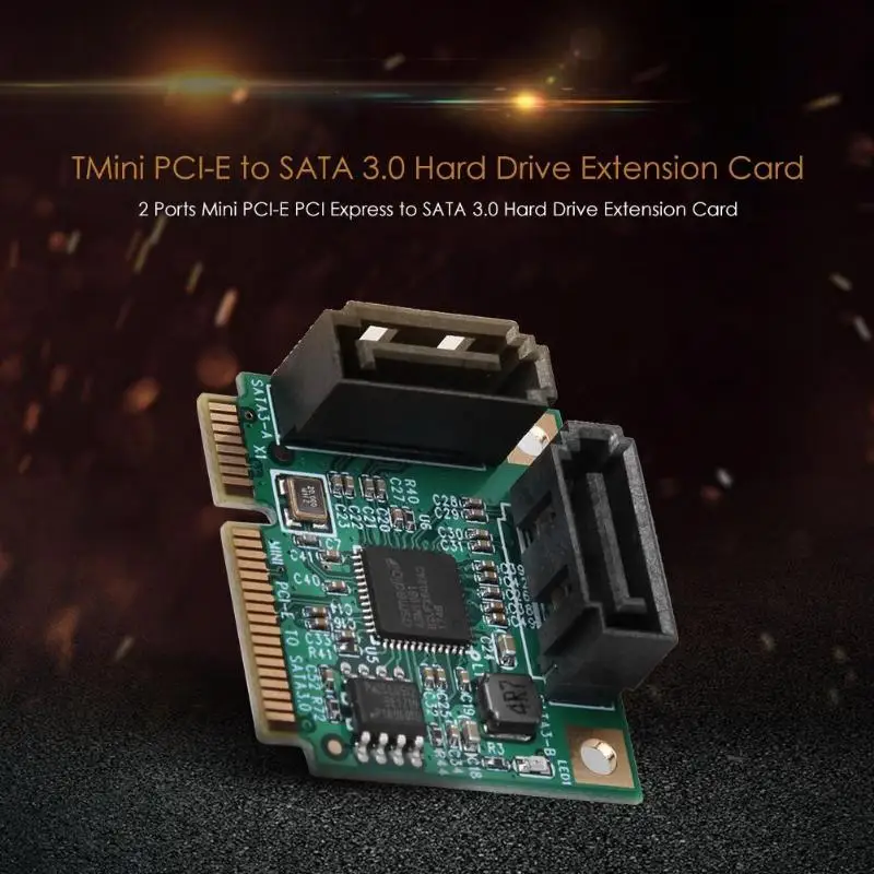 2 puertos de alta velocidad añadir en tarjetas Mini PCI-E PCI Express a SATA Cable 3,0 convertidor Tarjeta de extensión de disco duro los componentes de la computadora 2 puertos de alta velocidad añadir en tarjetas Mini PCI-E PCI Express a SATA Cable 3,0 convertidor Tarjeta de extensión de disco duro los componentes de la computadora
