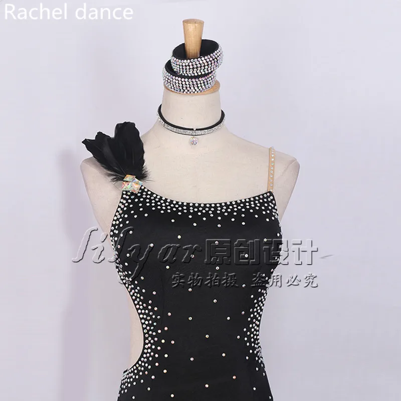 2018 платье для латинских танцев с открытой спиной женщин Танго сальсы современные