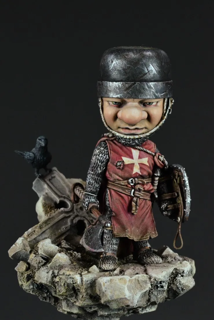 

pre order-Resin soldier model 54mm Kawaii the Crusades Big head