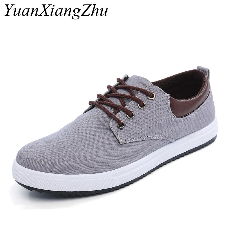 

2019 New Mens Casual Shoes Breathable Lace-Up Canvas Shoes Man Loafers Plus Size 38-45 Zapatos Hombre Men Flats Driving Footwear