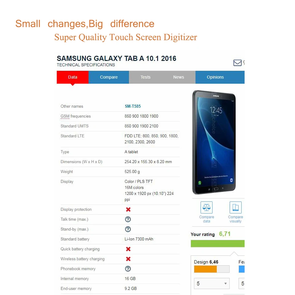 10 шт./лот для Samsung Galaxy Tab 10,1 2016 T580 T585 SM-T580 SM-T585 Сенсорный экран планшета Сенсор Панель Tablet Замена
