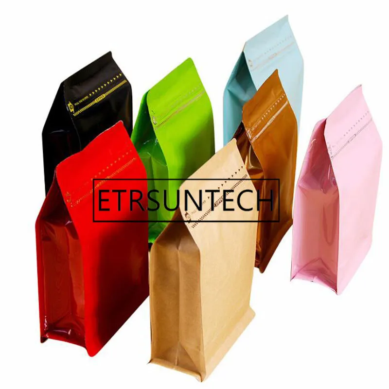 

100pcs 14.5x33.5x10cm(5.7x13.1x3.9in) 1kg coffee packaging storage bags zip lock seal bag aluminum foil package
