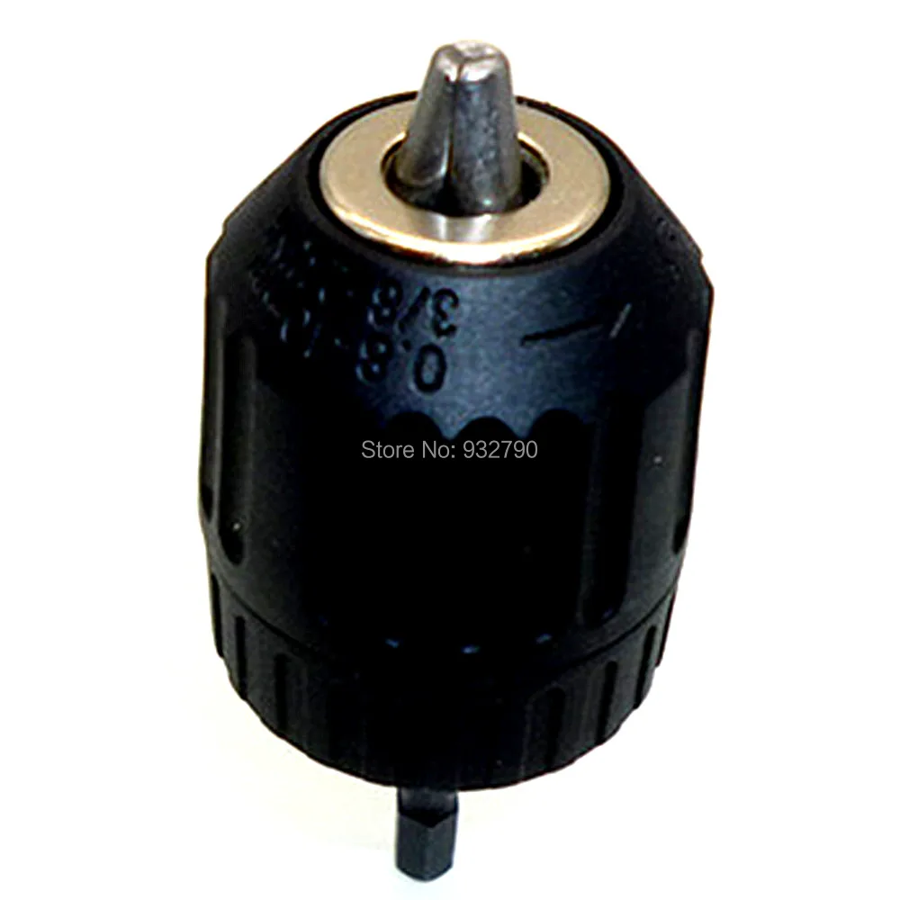 

3/8" 10mm Keyless Drill Chuck 1/4" Hex To 3/8" Keyless Chuck Driver Hex Shank Screwdriver to Drill Converter with Hex Adaptor