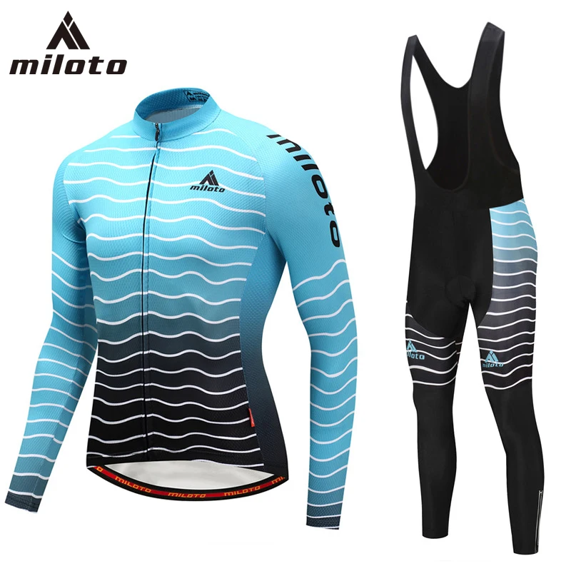 

MILOTO 2018 Pro Team Cycling Clothing Long Sleeve Road Bike Wear Racing Clothes Maillot Ropa Ciclismo Men's Cycling Jersey Set