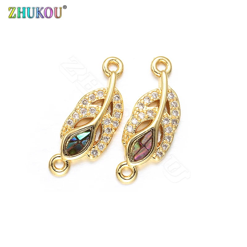 ZHUKOU 1PCS Fashion charms Accessories for jewelry earring DIY handmade women's necklace jewelry connector VS299 6x17mm