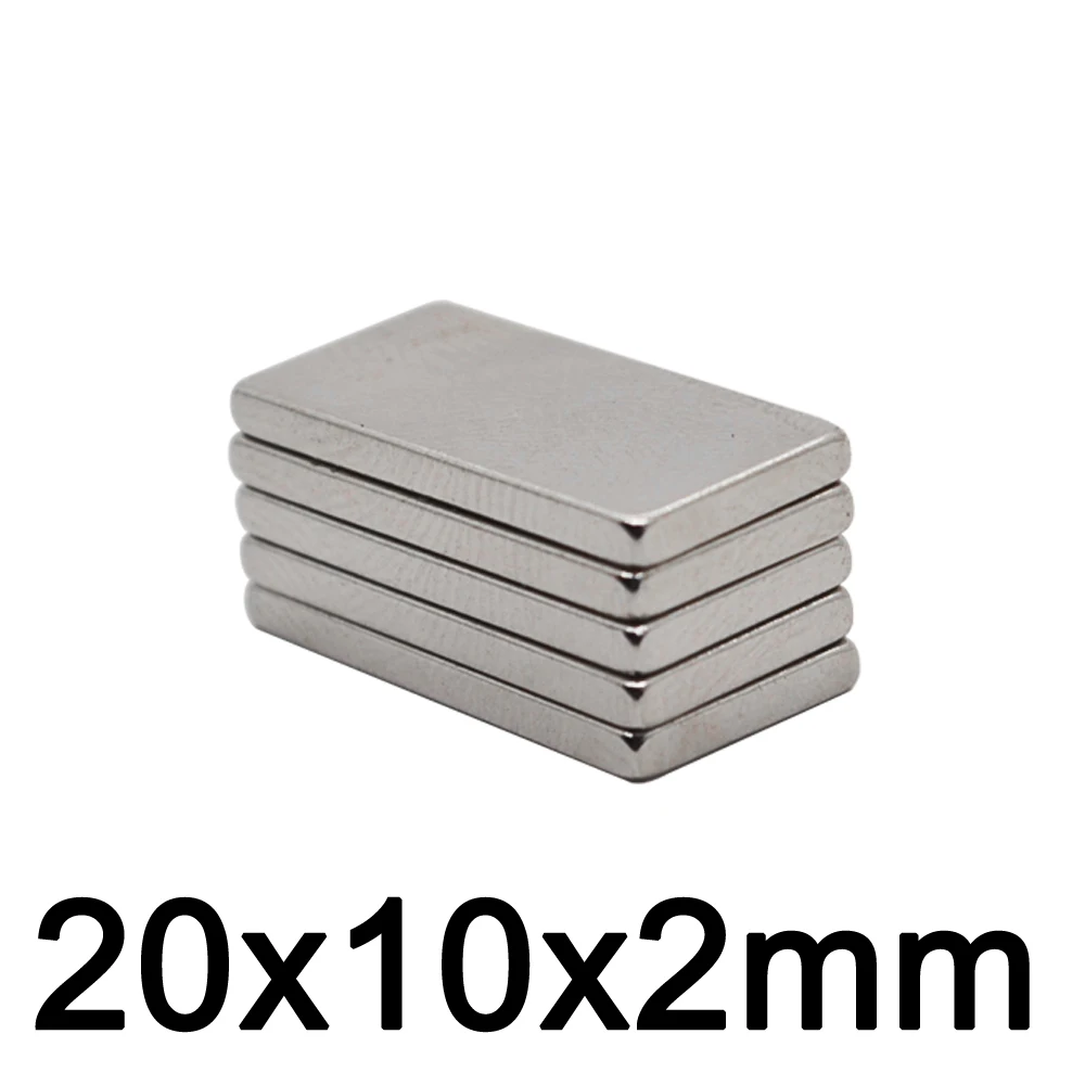 

5pcs 20x10x2mm Super Powerful Small Neodymium Magnet Block Permanent N35 NdFeB Strong Cuboid Magnetic Magnets 20mm x 10mm x 2mm
