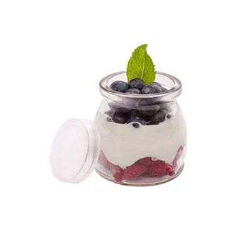 

6/4pcs Glass Pudding Cup Unleaded Cup High Temperature Resistant Kitchen Storage Bottle With Lid Ice Cream Cups Dessert Cup