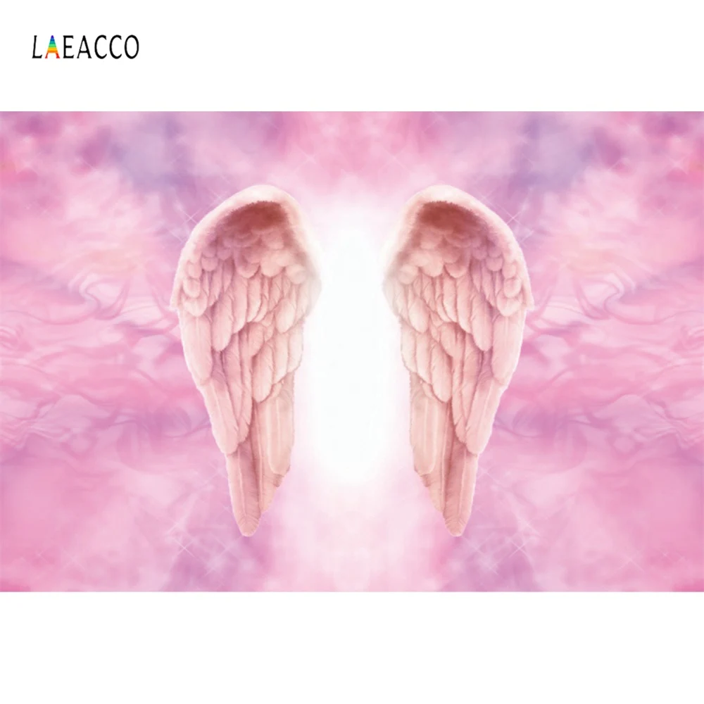 

Pink Angel Wings Paradise Love Baby Newborn Party Decor Portrait Photo Backgrounds Photography Backdrops Photocall Photo Studio