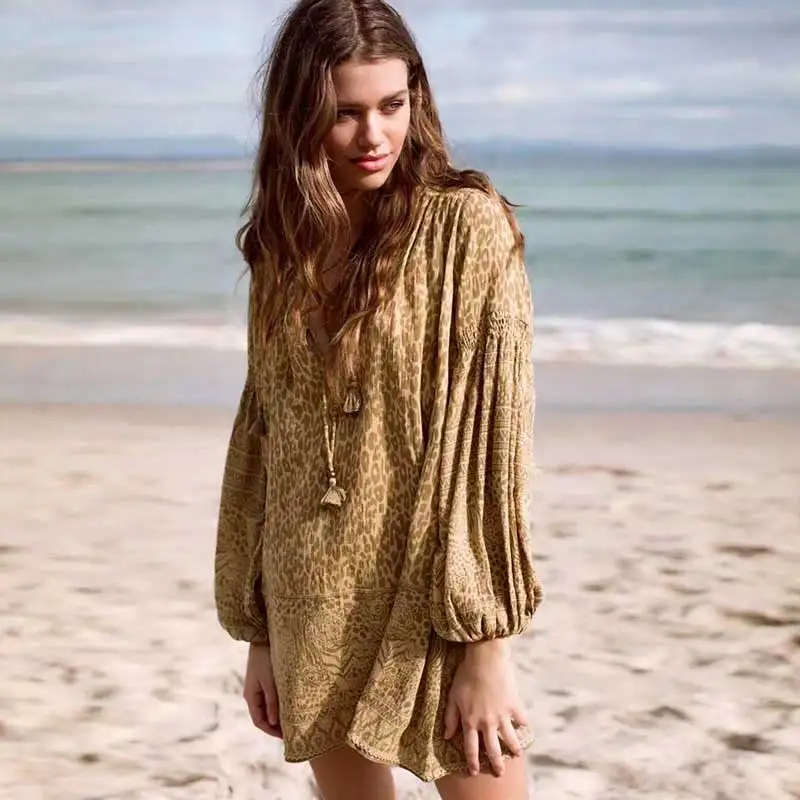 BOHO-INSPIRED-tunic-dress-leopard-print-v-neck-long-sleeve-summer-dresses-loose-Gypsy-mini-dress