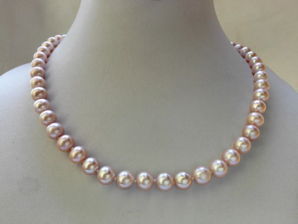 

FREE SHIPPING HOT sell new Style >>>>nature round atrong luster purple freshwater pearl bib everyday necklace