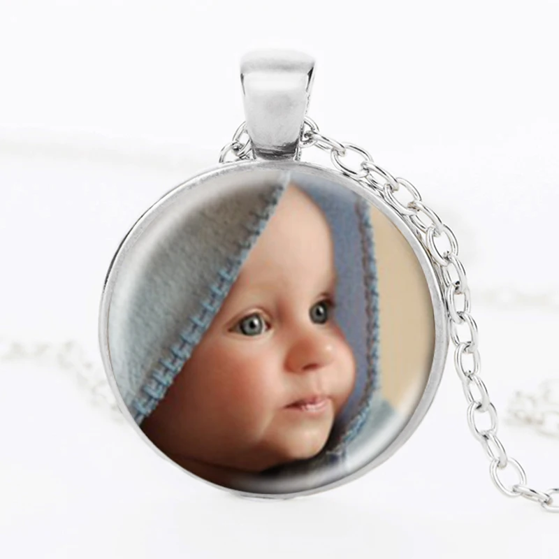 Personalized Photo Pendants Custom Necklace Photo of Your font b Baby b font Child Mom Dad
