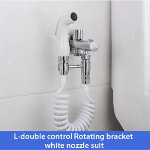 Handheld Toilet bidet sprayer set Kit Hand Bidet faucet for Bathroom hand sprayer shower head self cleaning - Цвет: L-Rotating W set