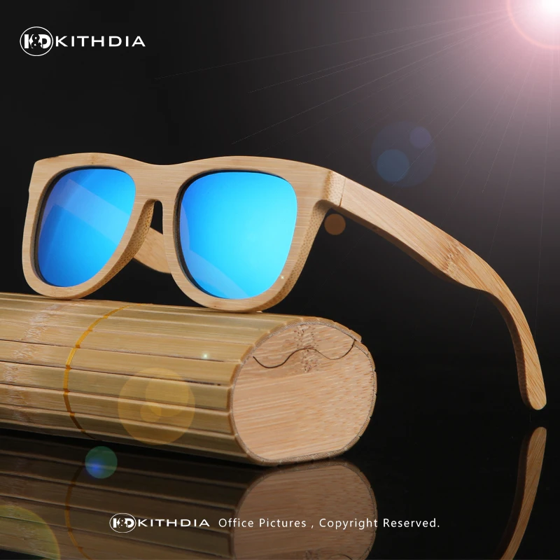 KITHDIA New Fashion Products Men Women Glass Polarized Bamboo Sunglasses Retro Vintage Wood Lens Wooden Frame Handmade
