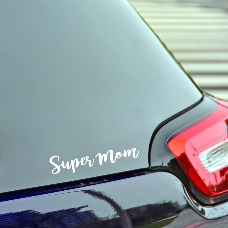 QYPF 16 3 см * 6 Модный виниловый текстовый стикер Super Mom для автомобиля наклейка