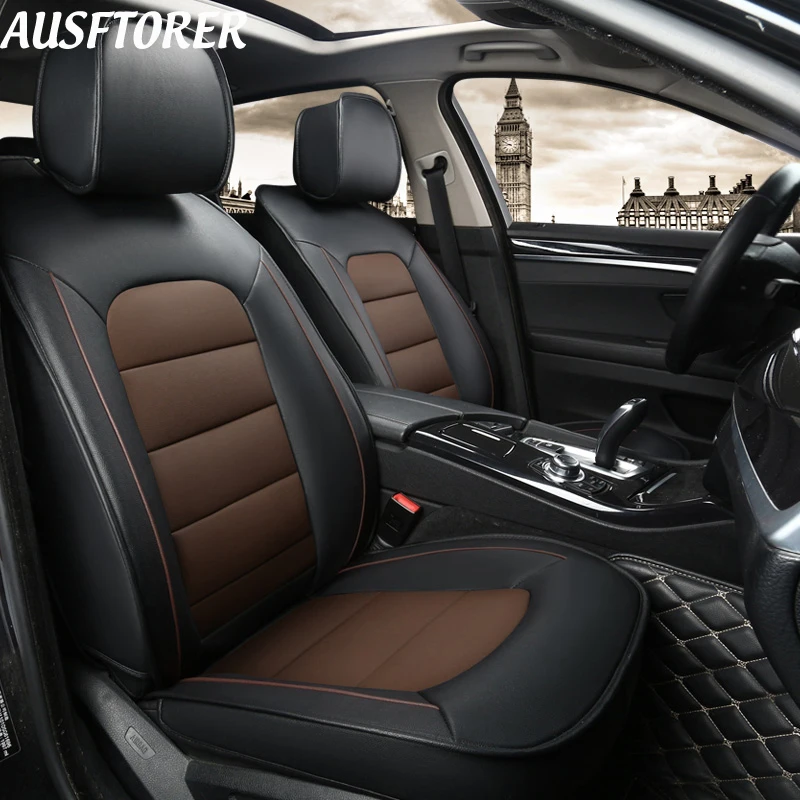 

AUSFTORER Genuine Leather Seats Cover for Lincoln MKC Automotive Seat Covers Cars Cushion Custom Fit Seats Supports Accessories