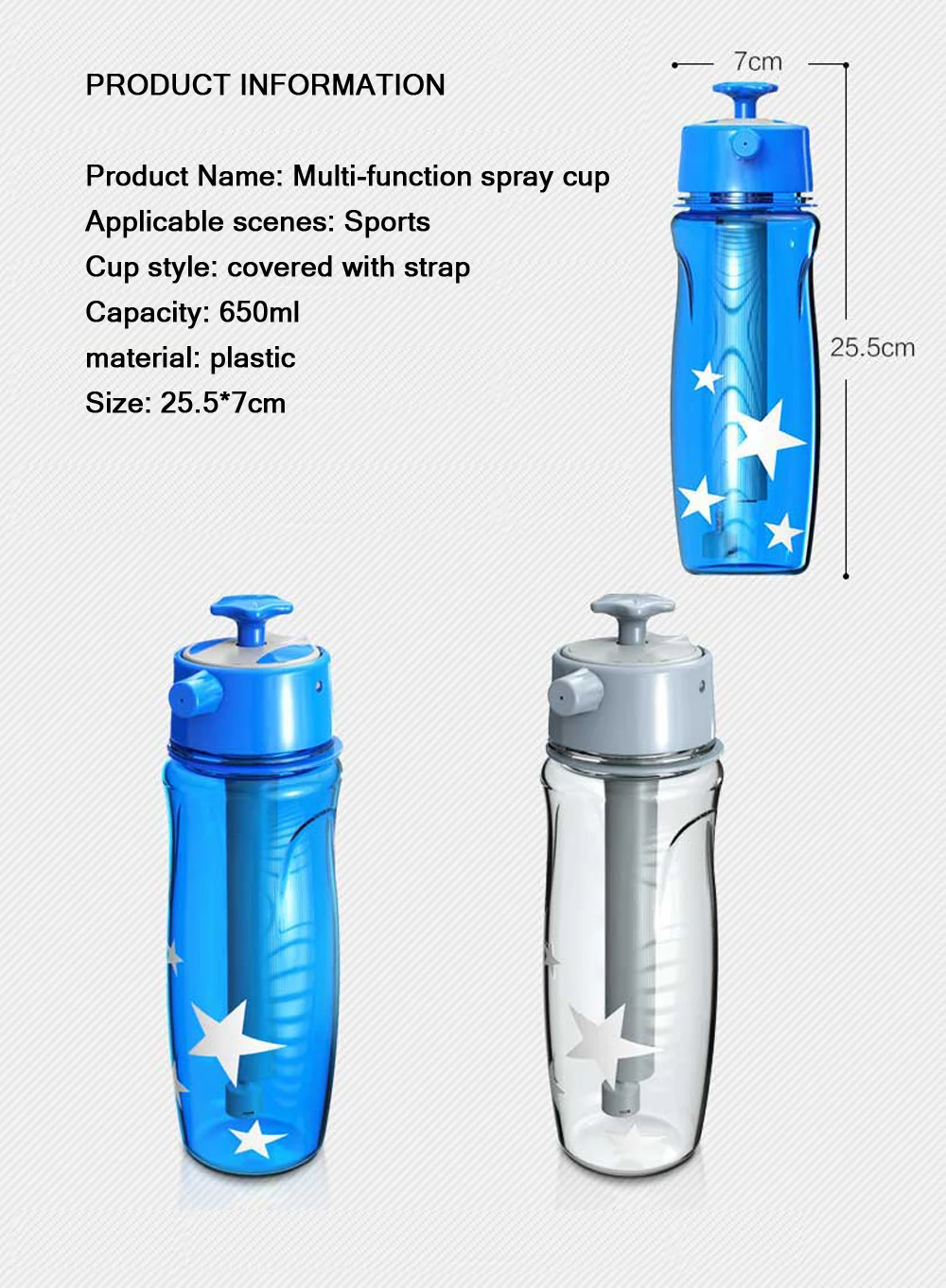 650 мл креативная Спортивная бутылка с распылителем, профессиональная Спортивная бутылка для спорта на открытом воздухе, многофункциональная бутылка с распылителем SP16
