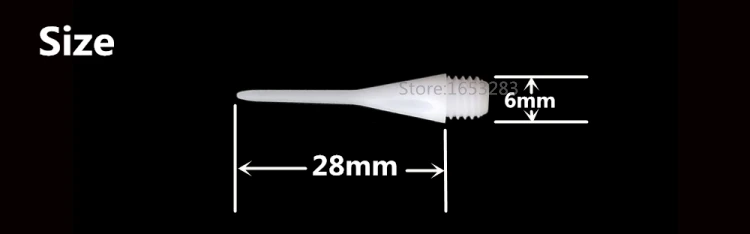 100 шт./компл. 2BA/6 мм паз 28/25/23/20 мм нейлон мягкий наконечник Дротика точек и электронные Дротика s Белый черный, синий, розовый orange зеленый