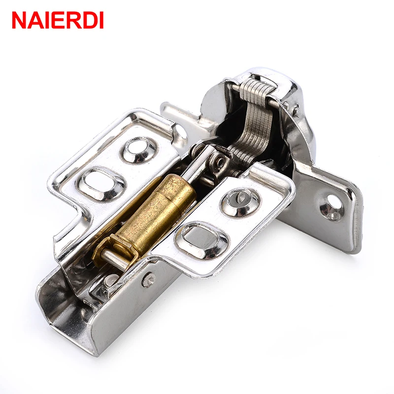 Stainless Steel Door Hinges 4PCS NAIERDI C Serie Hinge Stainless Steel Door Hydraulic Hinges Damper Soft Close For Cabinet Kitchen Furniture Hardware